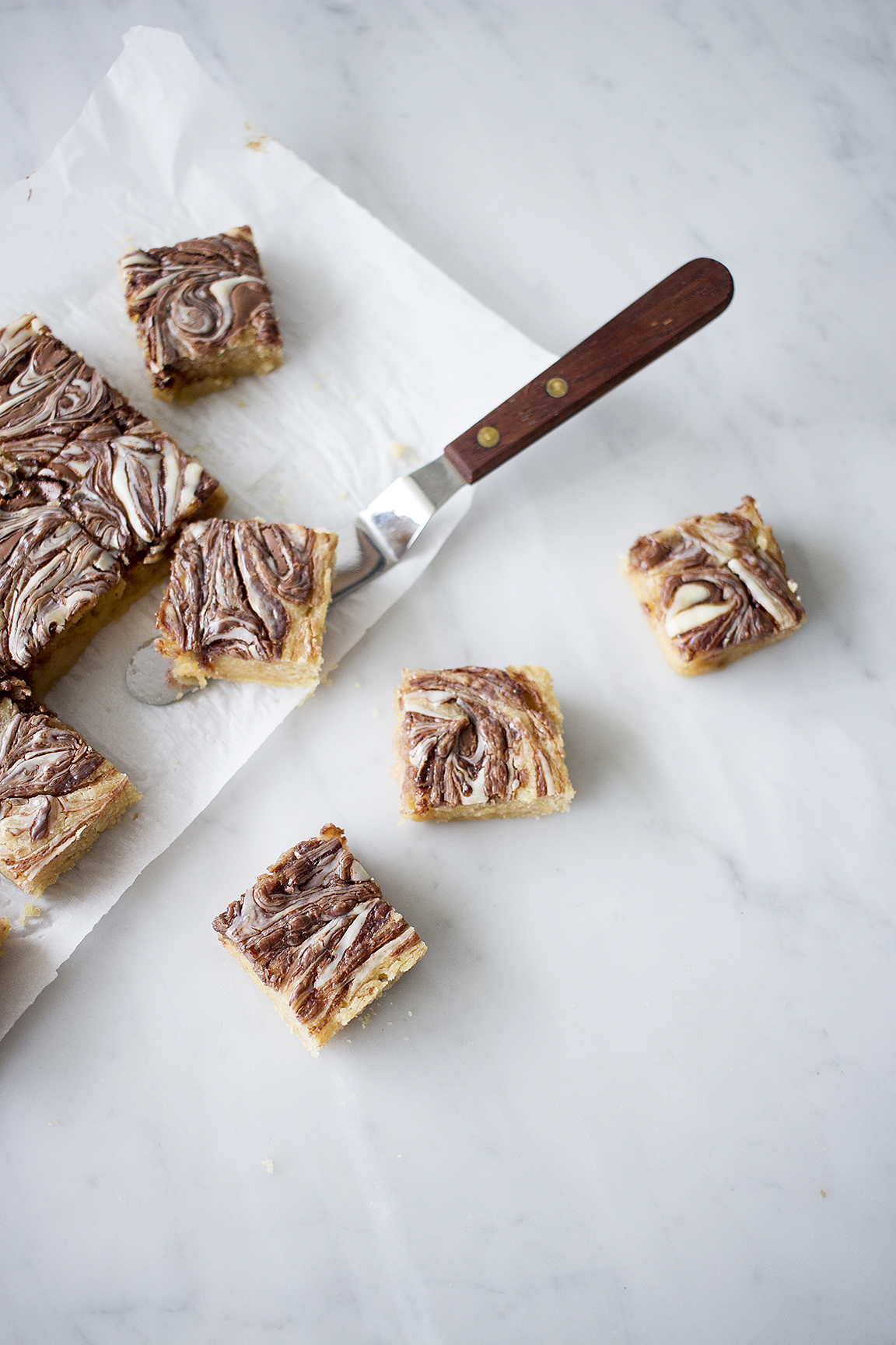 Nutella and Cream Cheese Marbled Blondies Cravings Journal