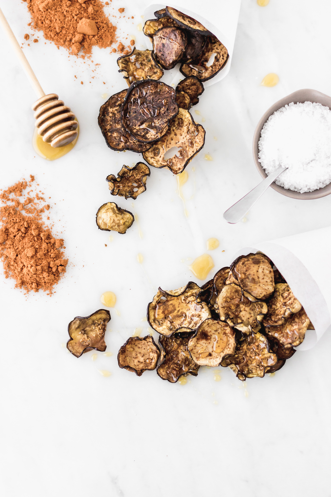 Aubergine chips with honey Cravings Journal