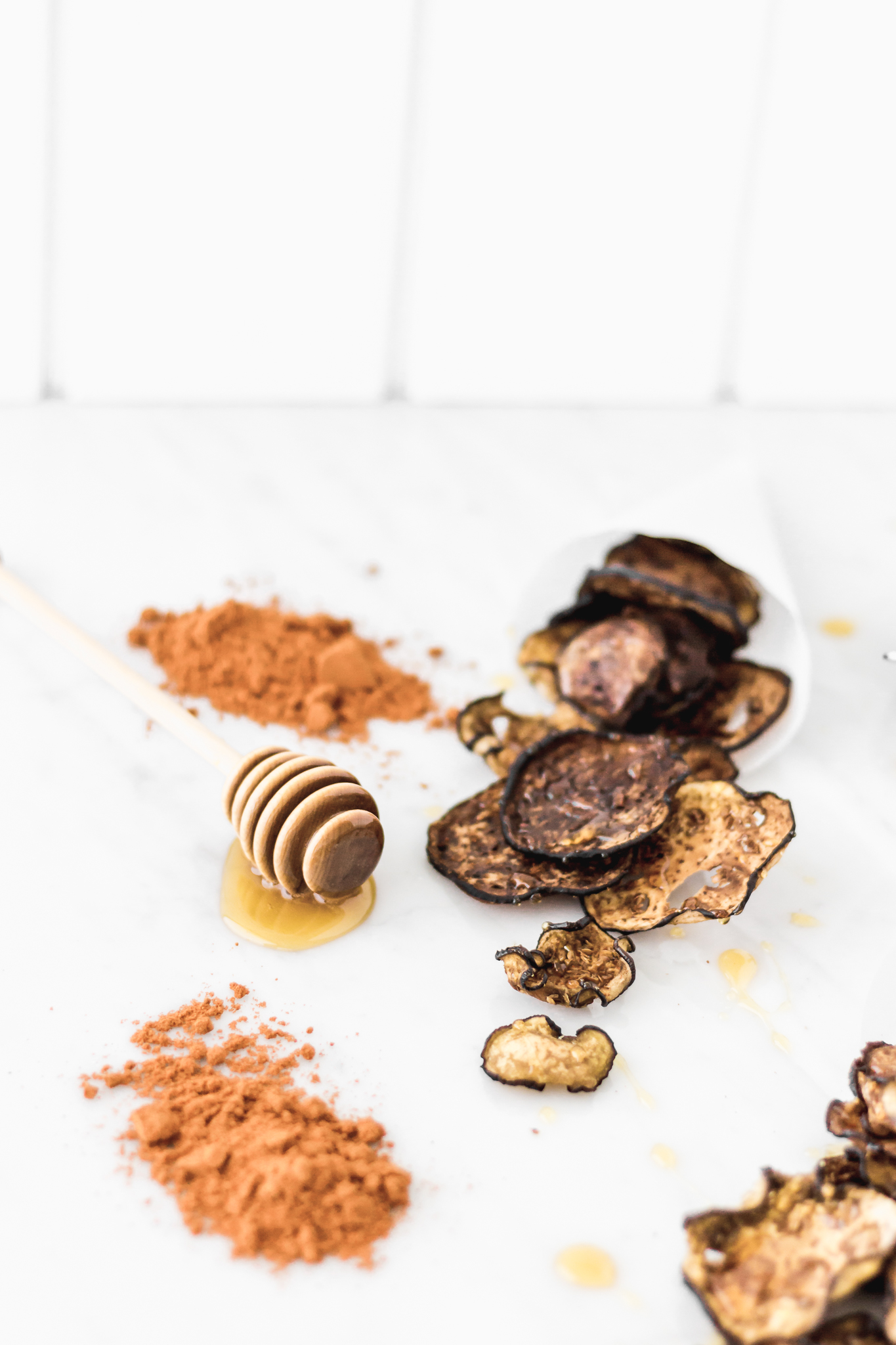 Aubergine chips with honey Cravings Journal