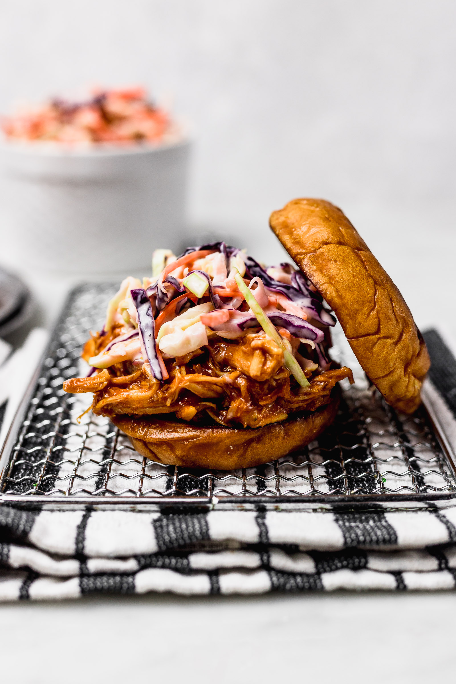Pulled chicken with green apple coleslaw (no slow cooker) Cravings