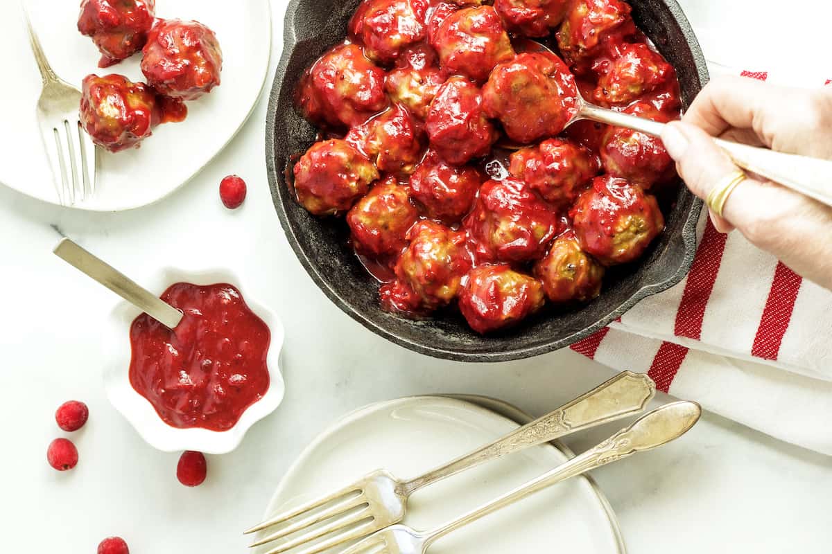 Mini Turkey Meatballs with Curried Cranberry Sauce Craving Something