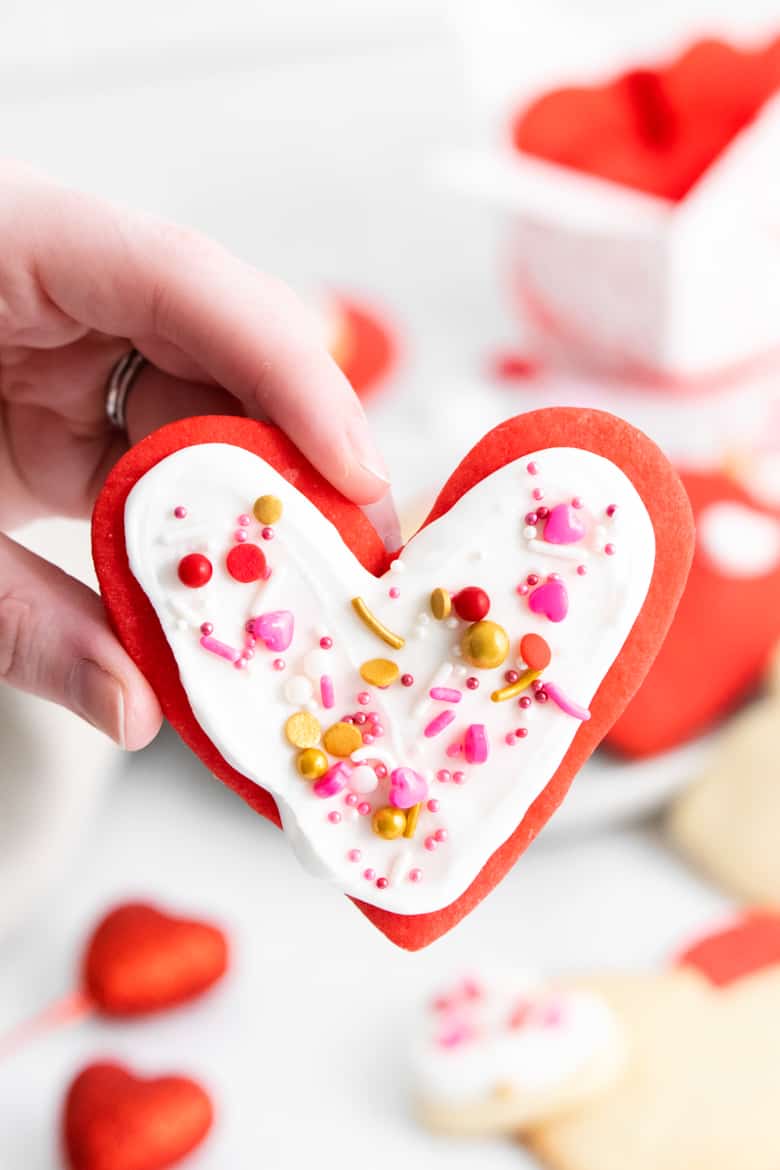 Valentine Shortbread Heart Cookies (Easy Recipe!)