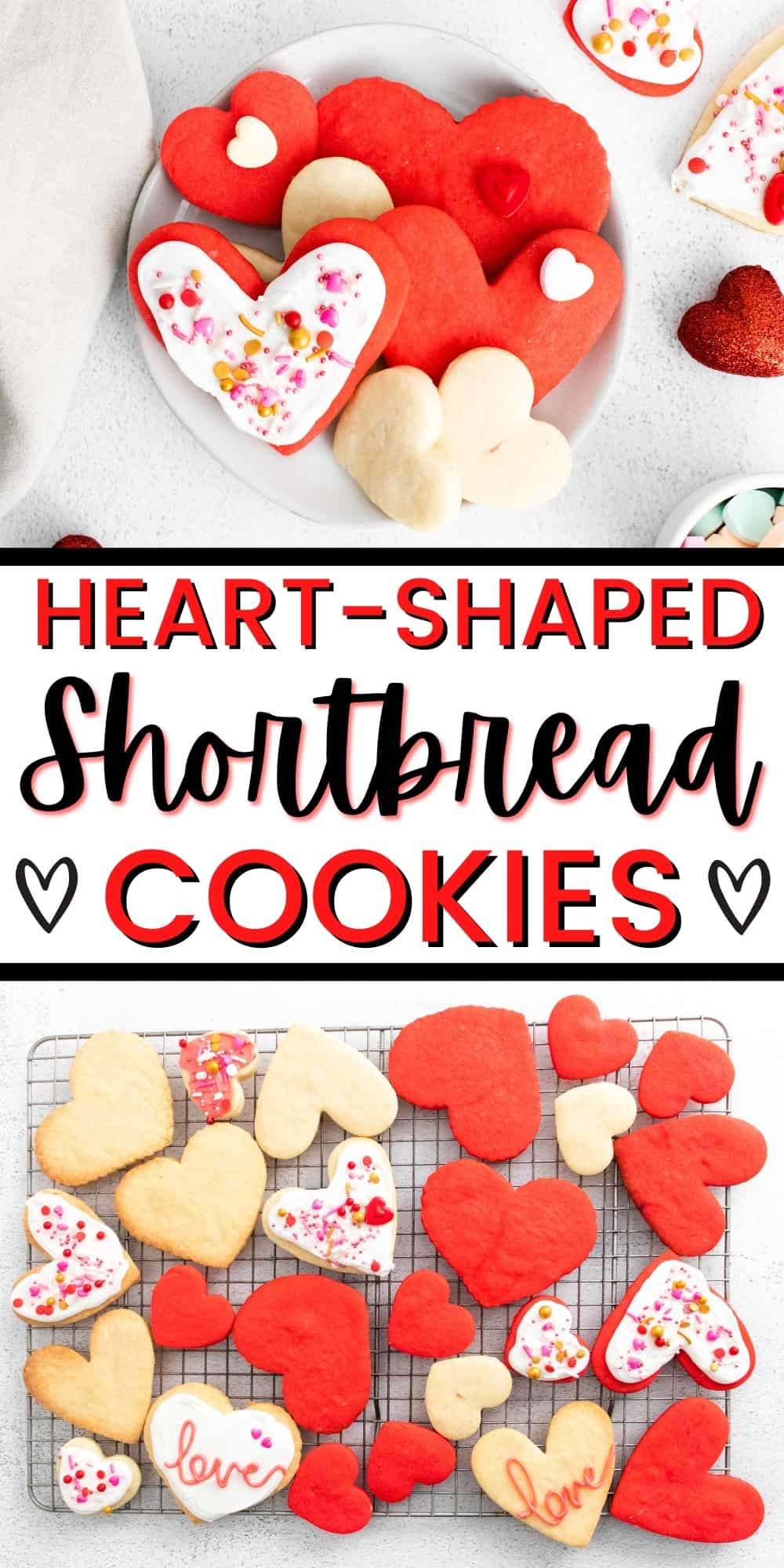 Valentine Shortbread Heart Cookies (Easy Recipe!)