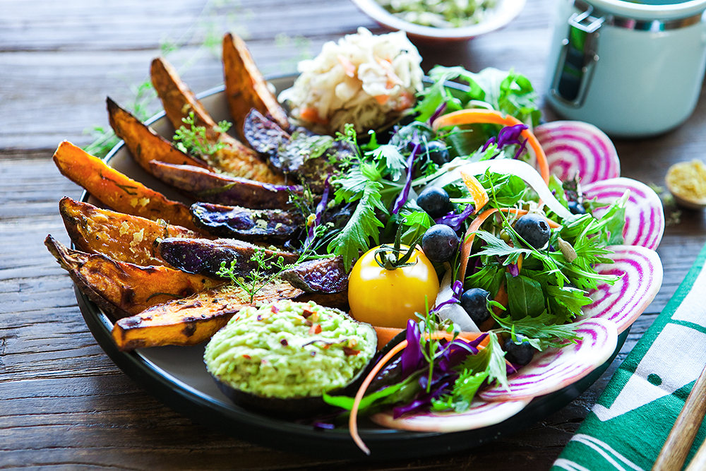 Roasted Kumara Nourish Bowl. Vegan and Gluten Free Recipe. Crazy Cucumber