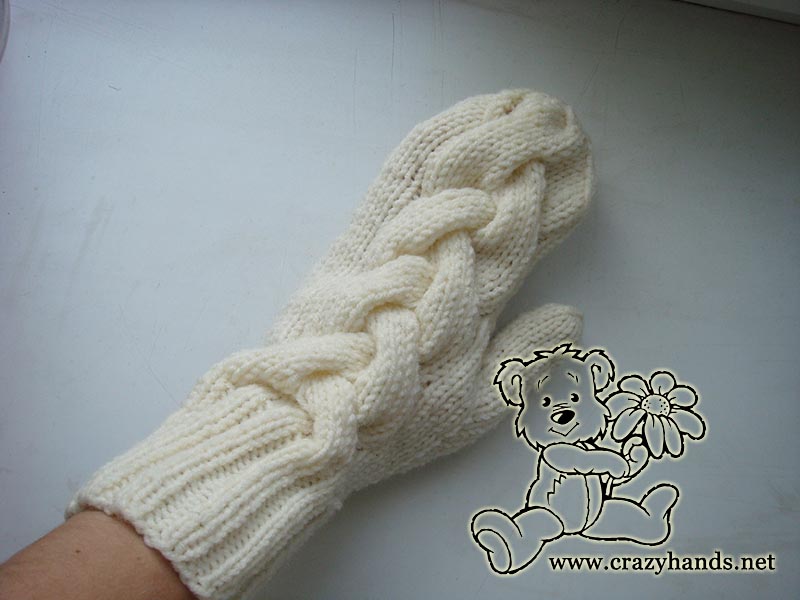 Snow Queen Cable Knit Mittens Free Pattern · Crazy Hands