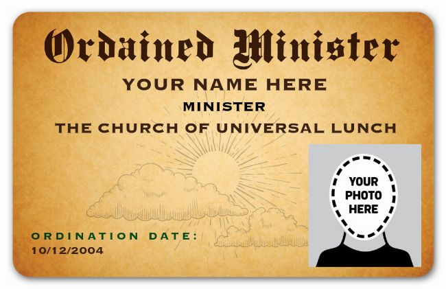 Ordained Minister Crazy ID
