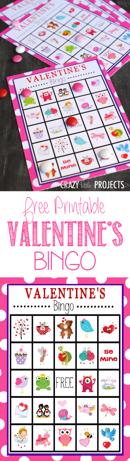 Free Printable Valentine's Day Bingo Game - Crazy Little Projects