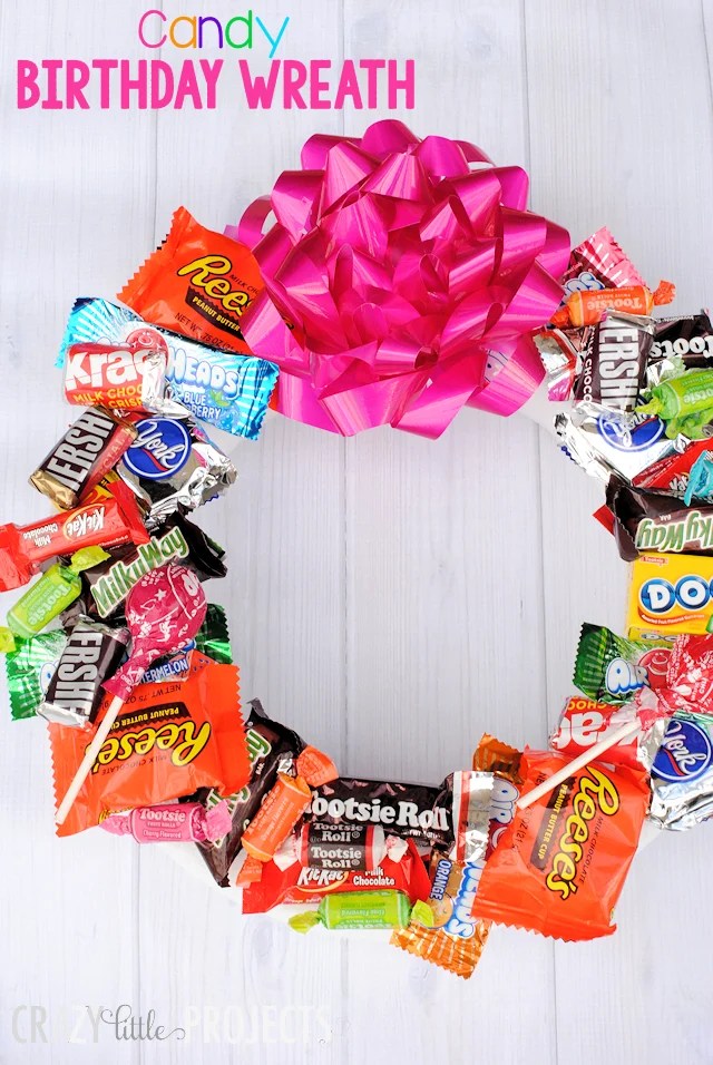 Two Fun Birthday Gift Ideas "Buckets of Fun" & Candy Birthday Wreath