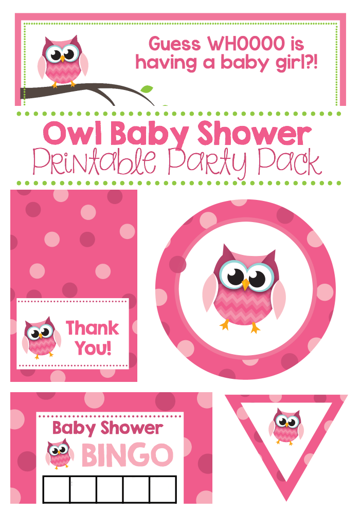 Pink Owl Baby Shower Printable Pack Crazy Little Projects