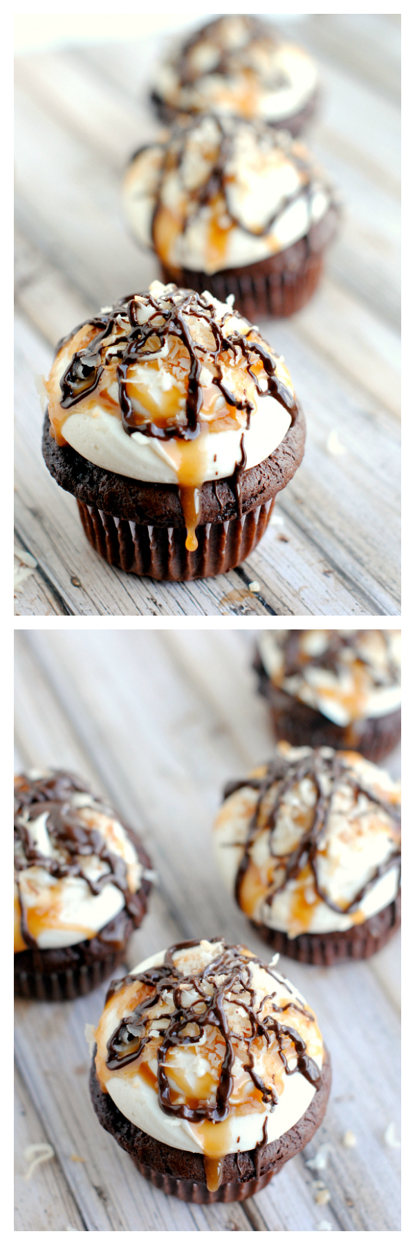 Chocolate Caramel Coconut Delight Samoa Cupcakes Crazy Little Projects