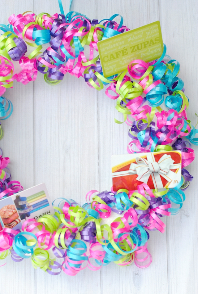 Gift Card Wreath {Fun Gift Idea!} Crazy Little Projects