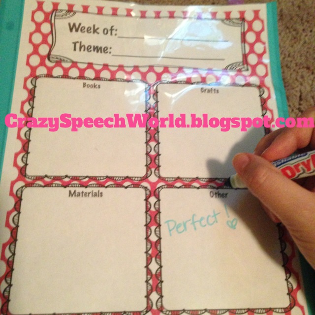 DIY Dry Erase Pockets Crazy Speech World