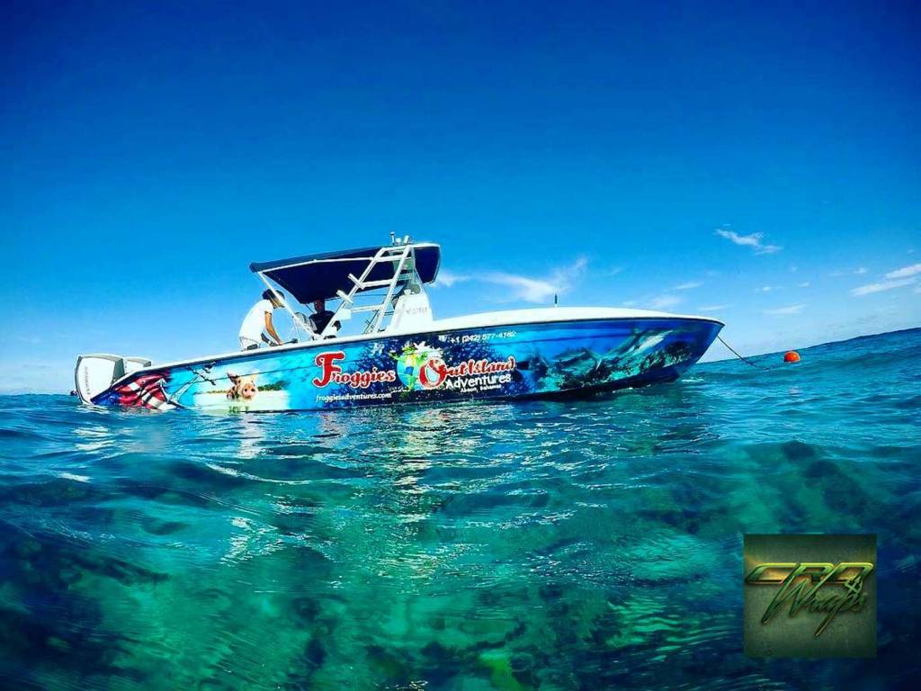 Boat Wrap Custom 35’ Marlin Commercial CRD Wraps