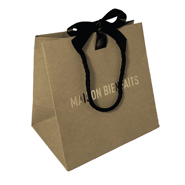 Sac luxe kraft brun avec marquage à chaud doré Créa'pack