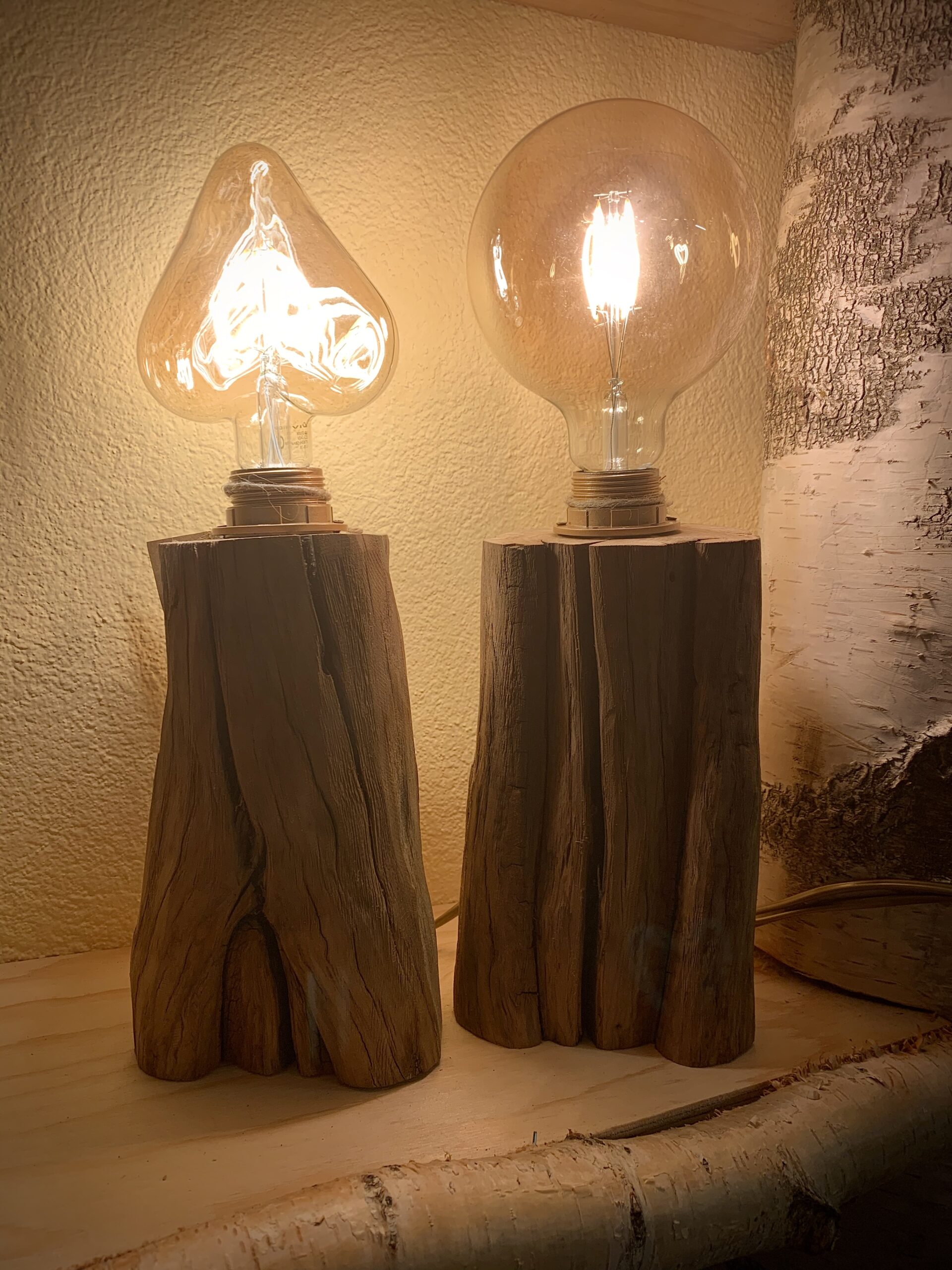 Lampada tronco legno rustica CreAdele Selvino (BG)