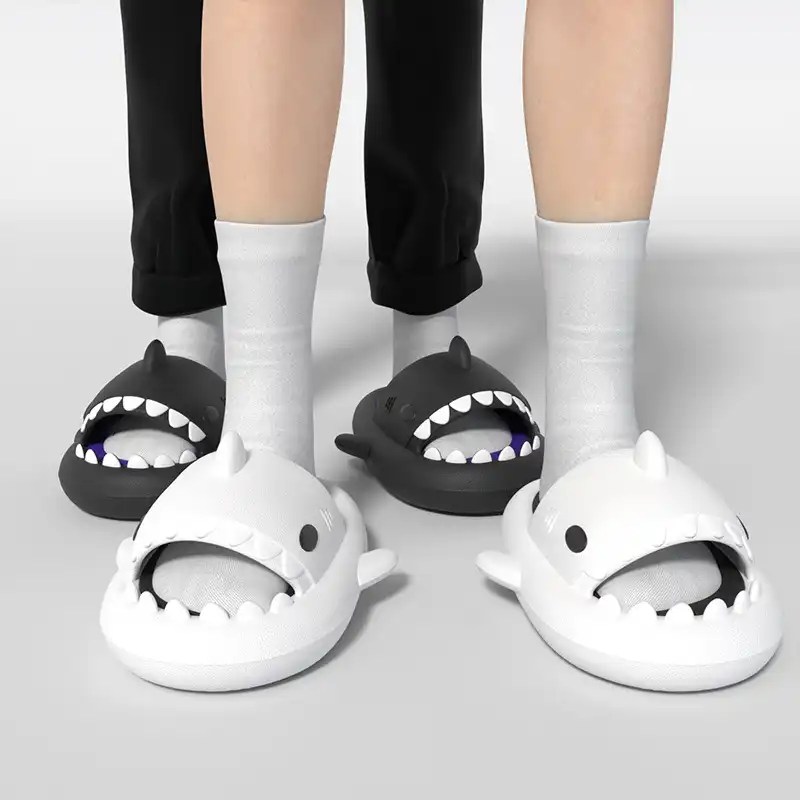 Shark Slides Adults Twocolor Matching Creamshark