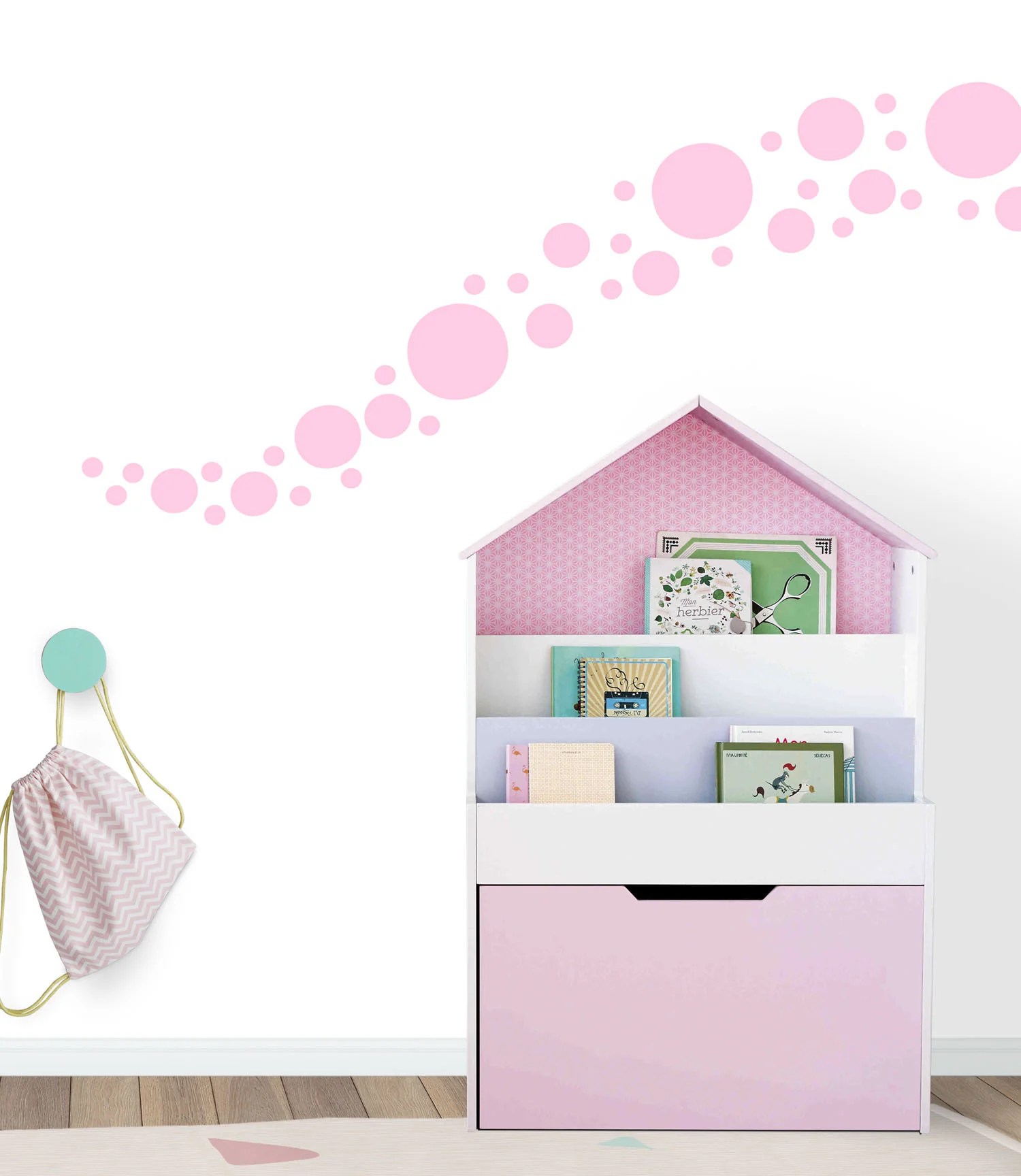 Pretty Pink Polka Dot Wall Decals CreateAMural
