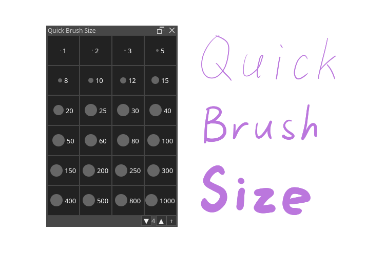 Krita用Quick Brush Sizeドッカー Midari Create