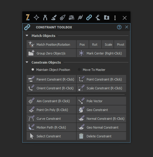 Maya Tool Constraint Toolbox Create 3d Characters
