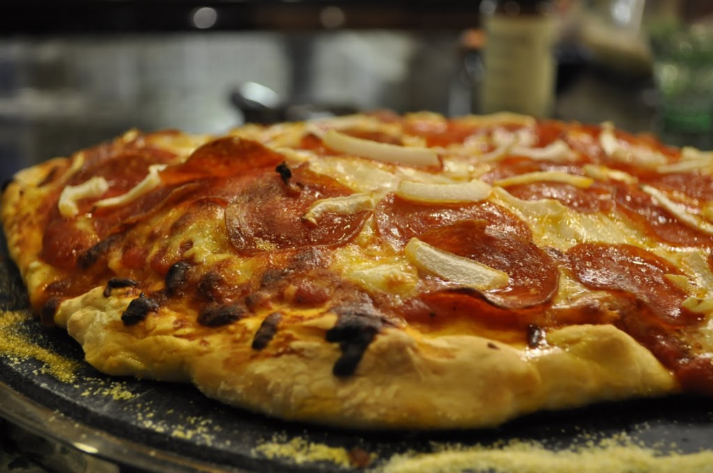 Garden Salad, Pepperoni Pizza, and Peach Bellini Floats Create