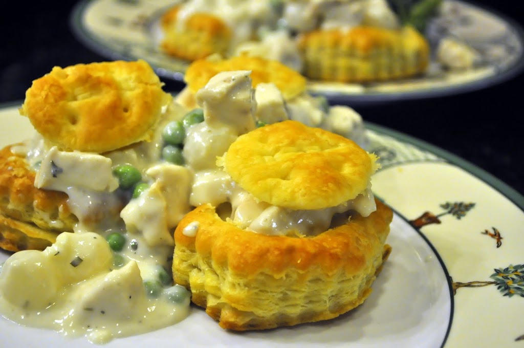Chicken Vol au Vents in White Wine Tarragon Cream Sauce with Steamed Broccoli Create Amazing Meals
