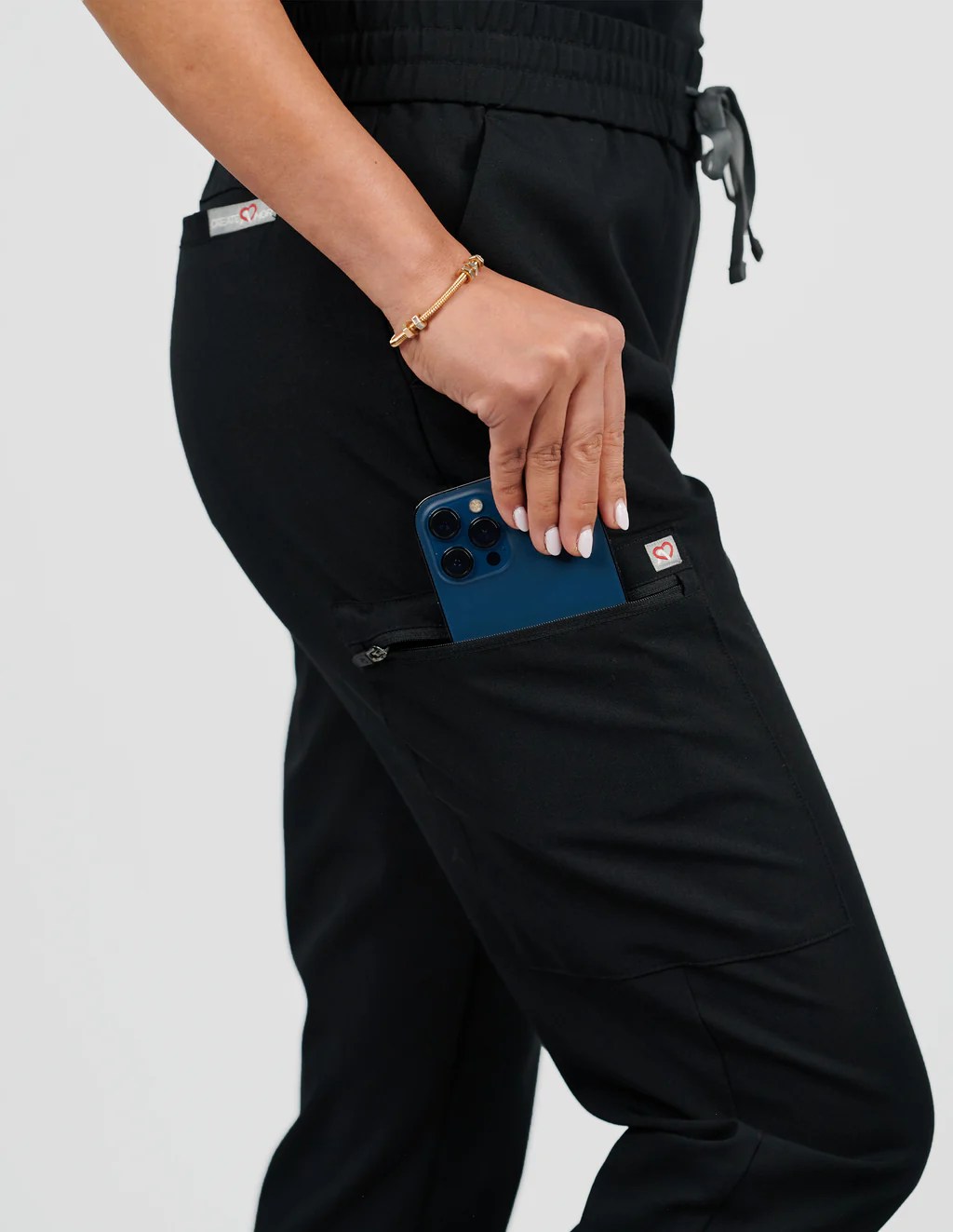 Clover Jogger Women's Black Scrub Pants Fitted Scrubs for Women