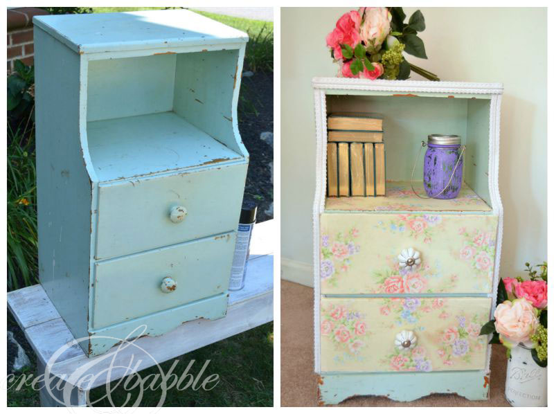 Fabric Covered Nightstand Create and Babble