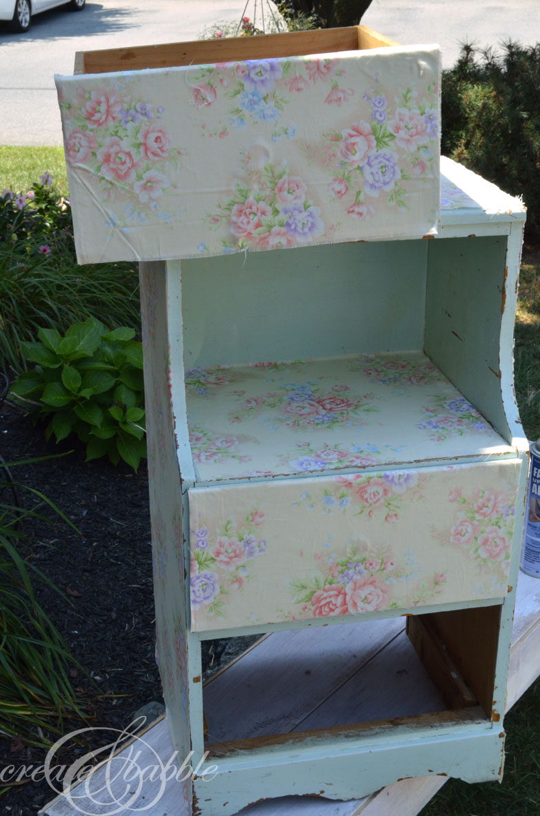 Fabric Covered Nightstand Create and Babble