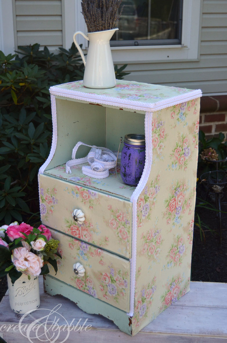 Fabric Covered Nightstand Create and Babble