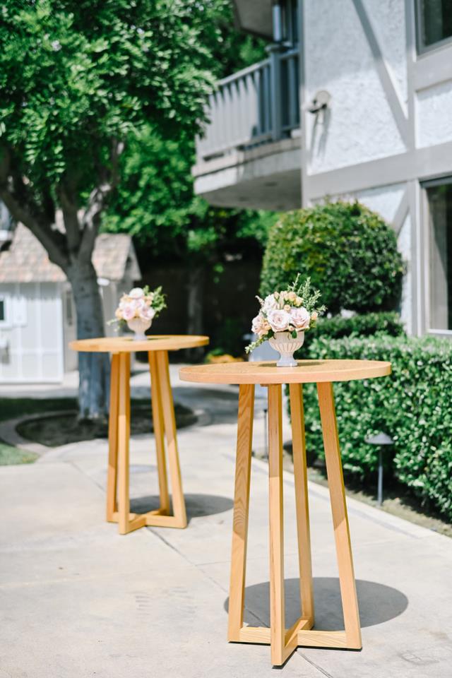 Savannah oak wood cocktail table rentals Orange County CA Where to rent savannah oak wood