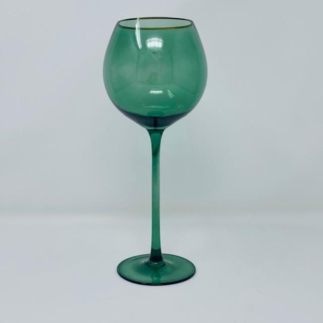 Edge hue wine glass green gold trim rentals Orange County CA Where to