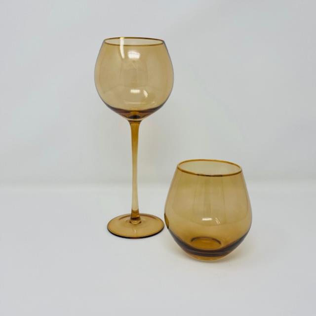 Edge hue wine glass amber gold trim rentals Orange County CA Where to