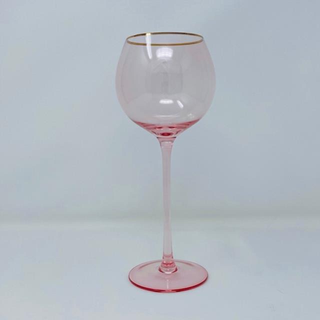 Edge hue wine glass blush gold trim rentals Orange County CA Where to