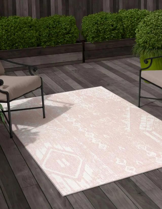 Pink boho rug 6 foot x 9 foot rentals Orange County CA Where to rent