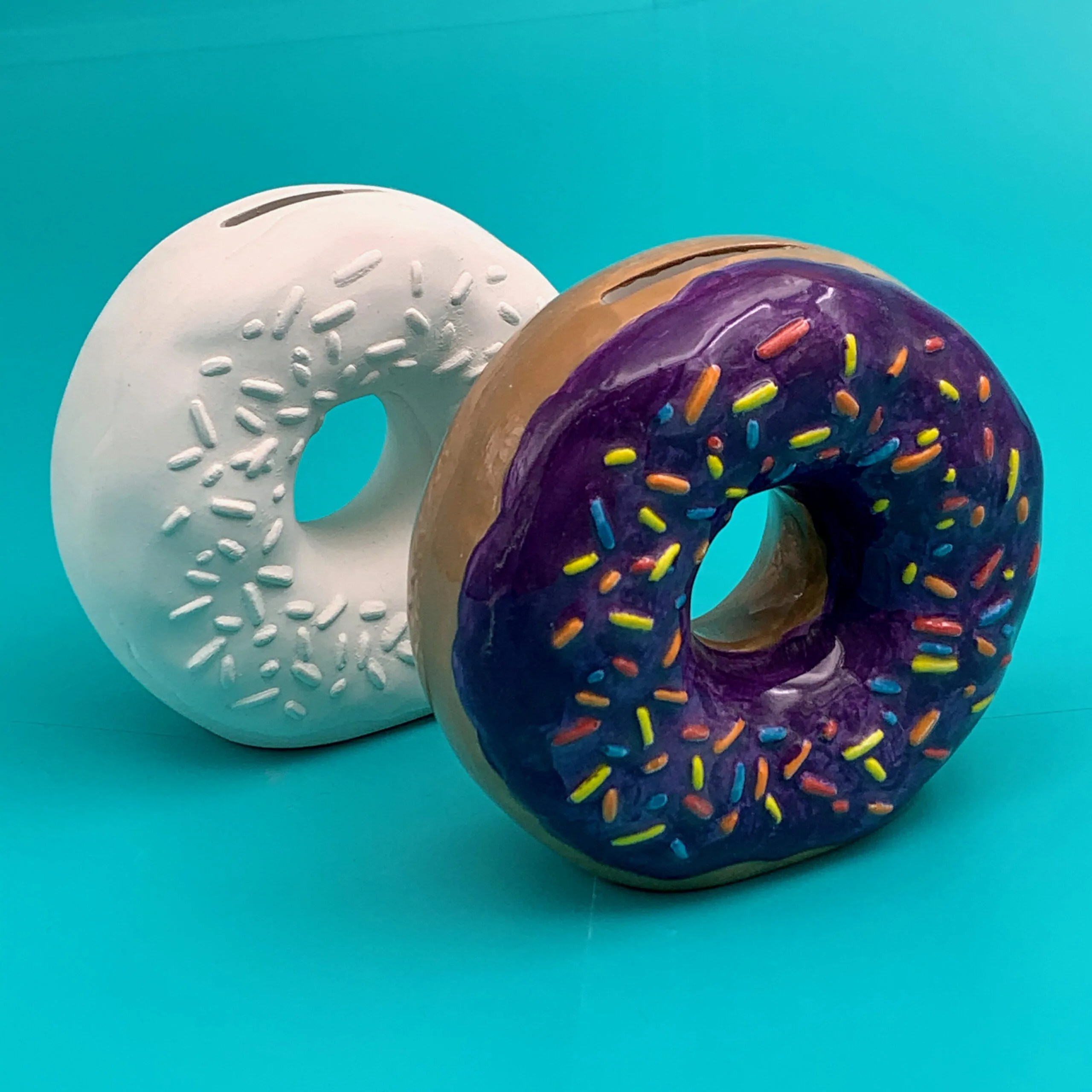 Donut Money Bank Pottery Painting Kit Create Art Studio Toronto