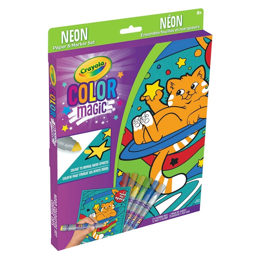 Crayola Color Magic Neon Cosmic Cats Create Art Studio