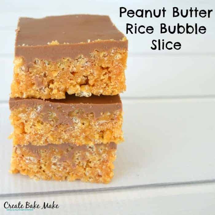 Peanut Butter Rice Bubble Slice Create Bake Make