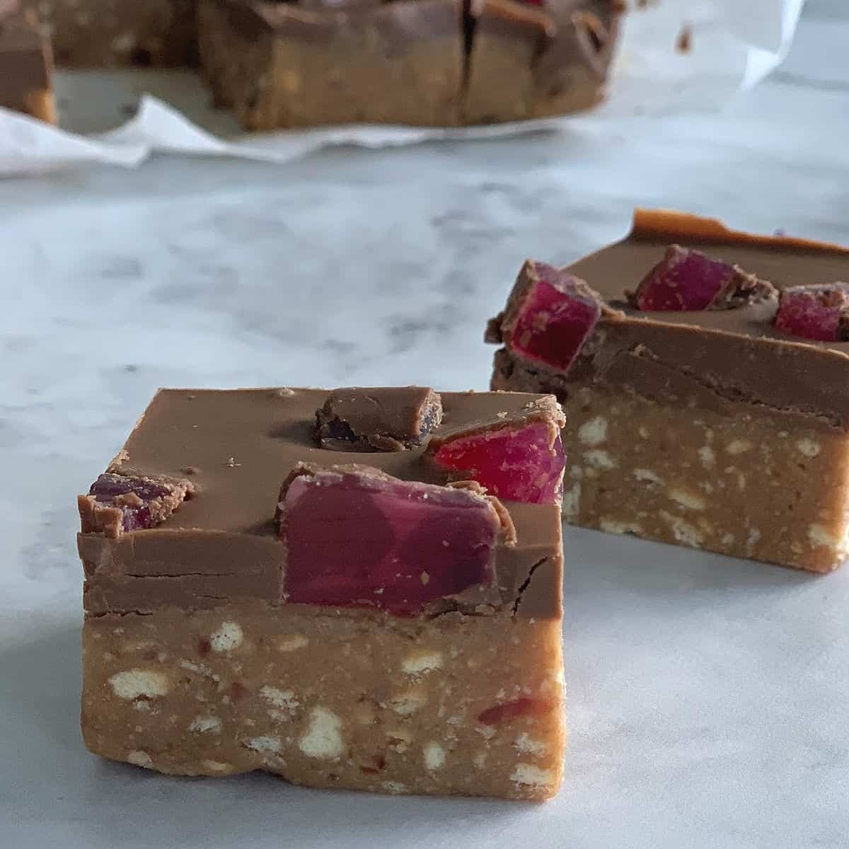 Turkish Delight Slice Easy No Bake Slice Recipe Create Bake Make