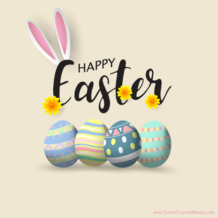 Online Write Your Name on Easter Day Cards Create Custom Wishes