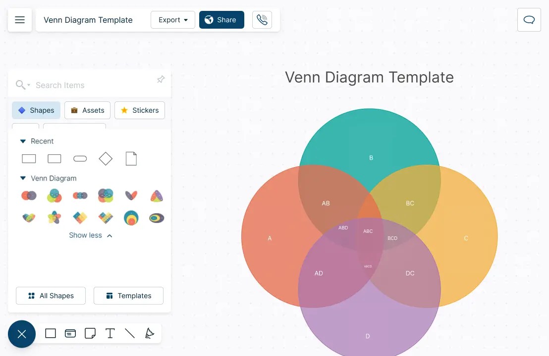 Venn Diagram Maker Venn Diagram Generator Creately Venn Diagram Maker Venn Diagram Generator Creately
