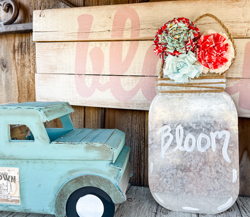 Dollar Tree Floral Mason Jar Sign Create Make Decorate with Nikki