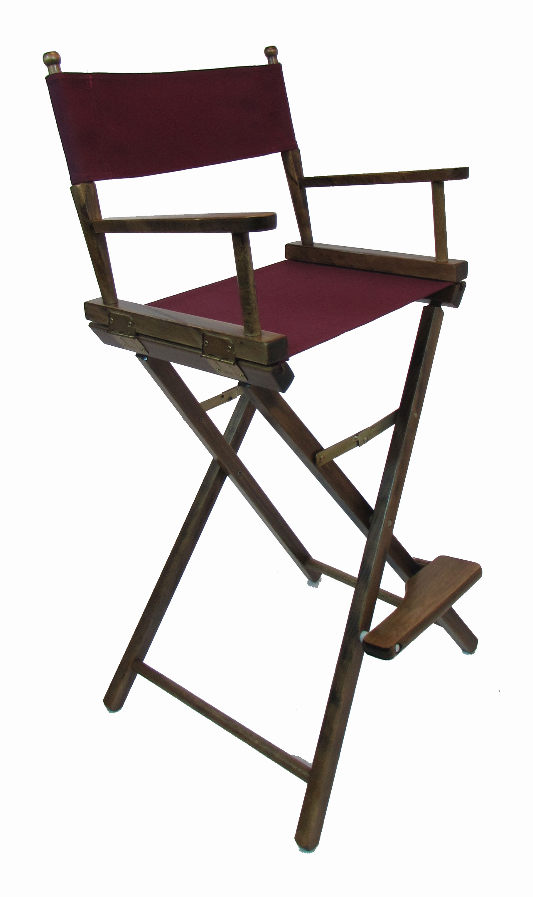 EMBROIDERED Bar Height WALNUT Frame Directors Chairs (30" Seat Height