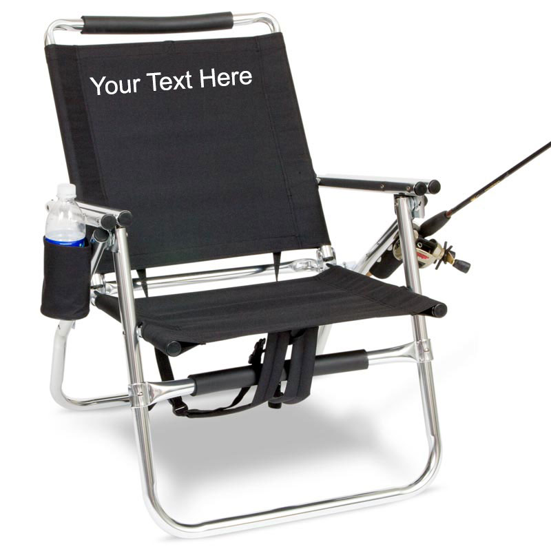 IMPRINTED Backpack Fishing Chair with Cup and Rod Holder Custom Chair