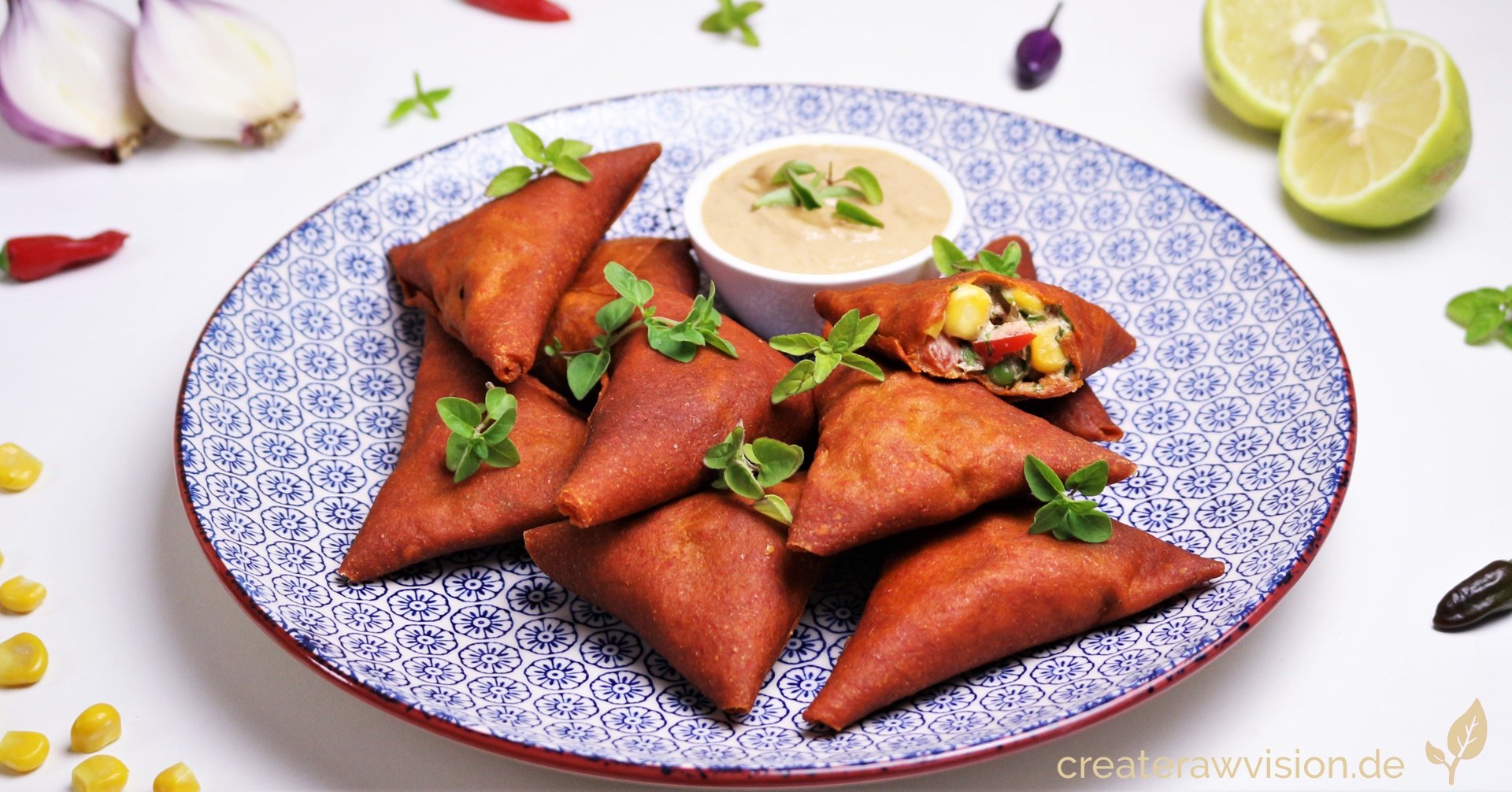 Empanadas mit Mexikanischem Gemüse und ChipotleKäsesoße Glutenfrei