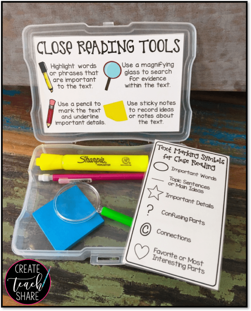 Close Reading Toolbox FREEBIE!! Create Teach Share