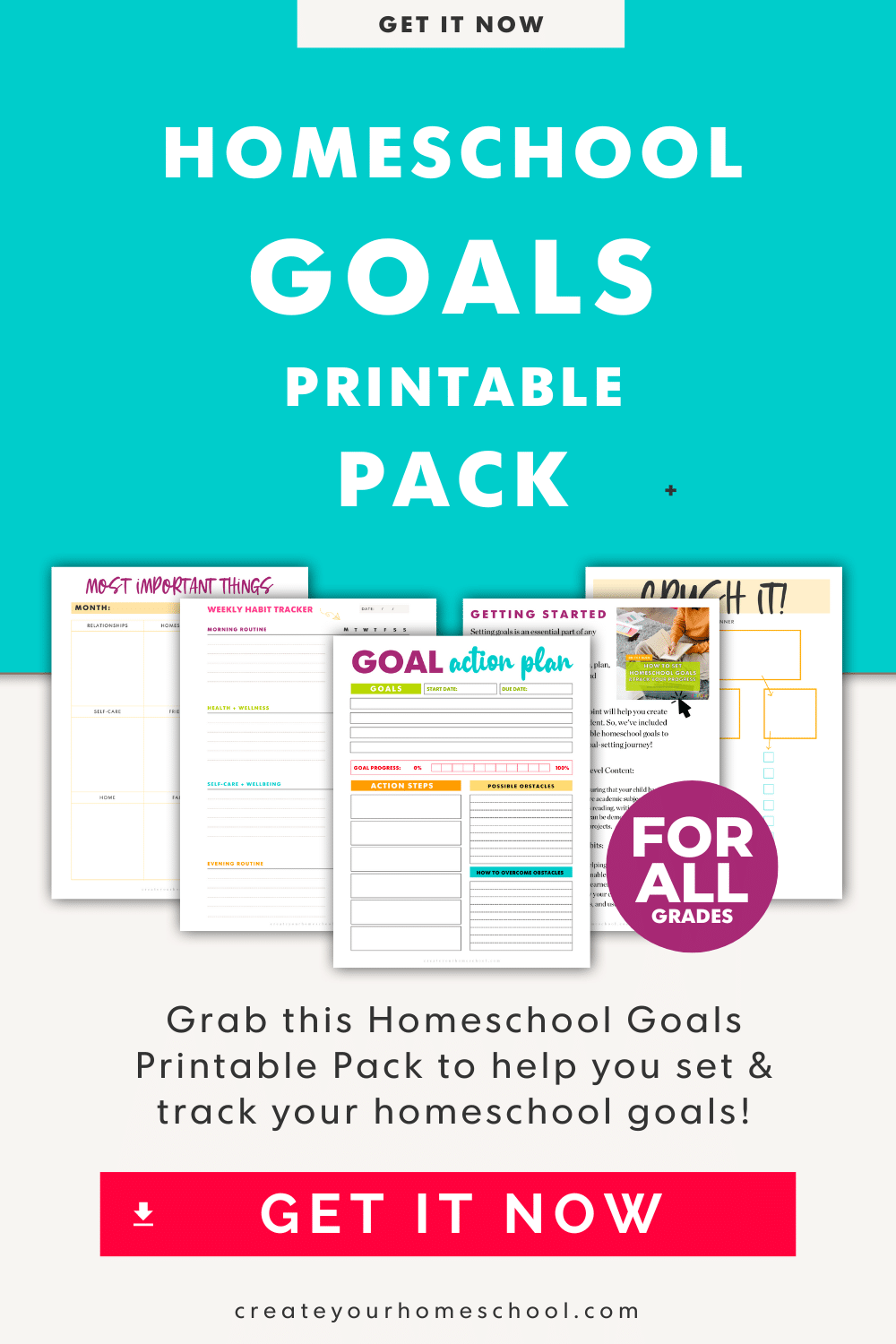 How to set homeschool goals and track your progress! Create Your