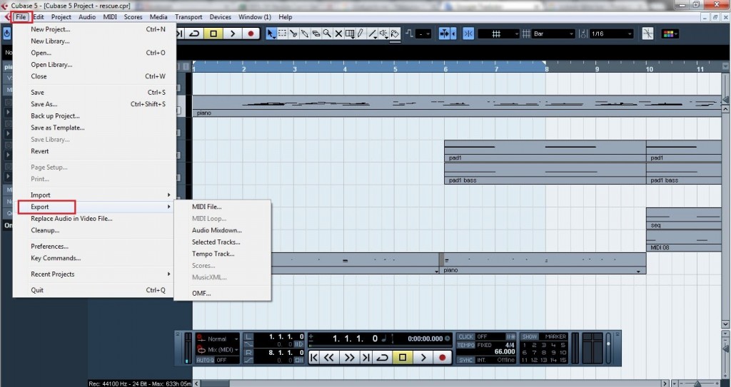 Cubase How to export midi and VST instruments as audio files