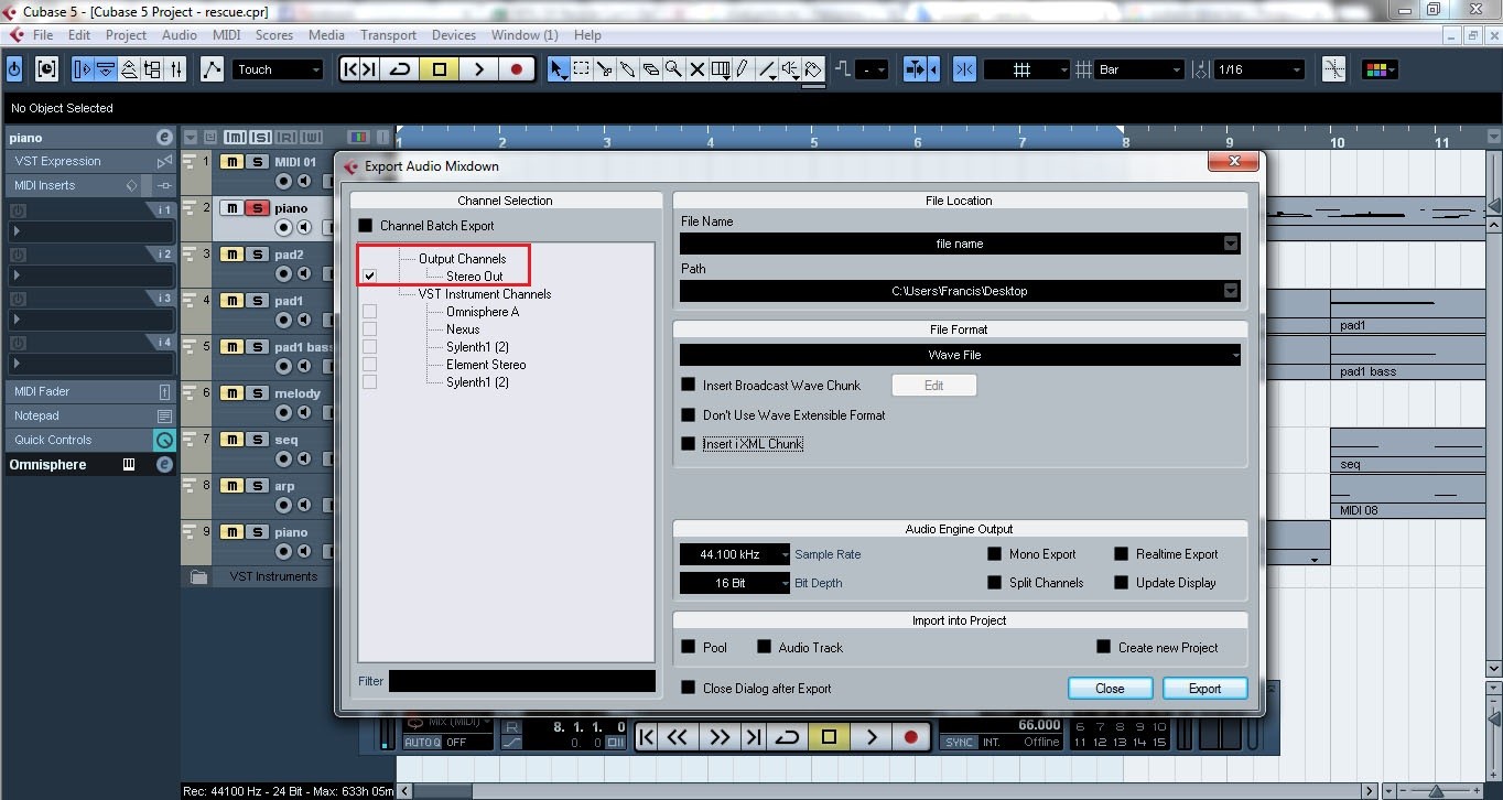 Cubase How to export midi and VST instruments as audio files 6 Creating Tracks