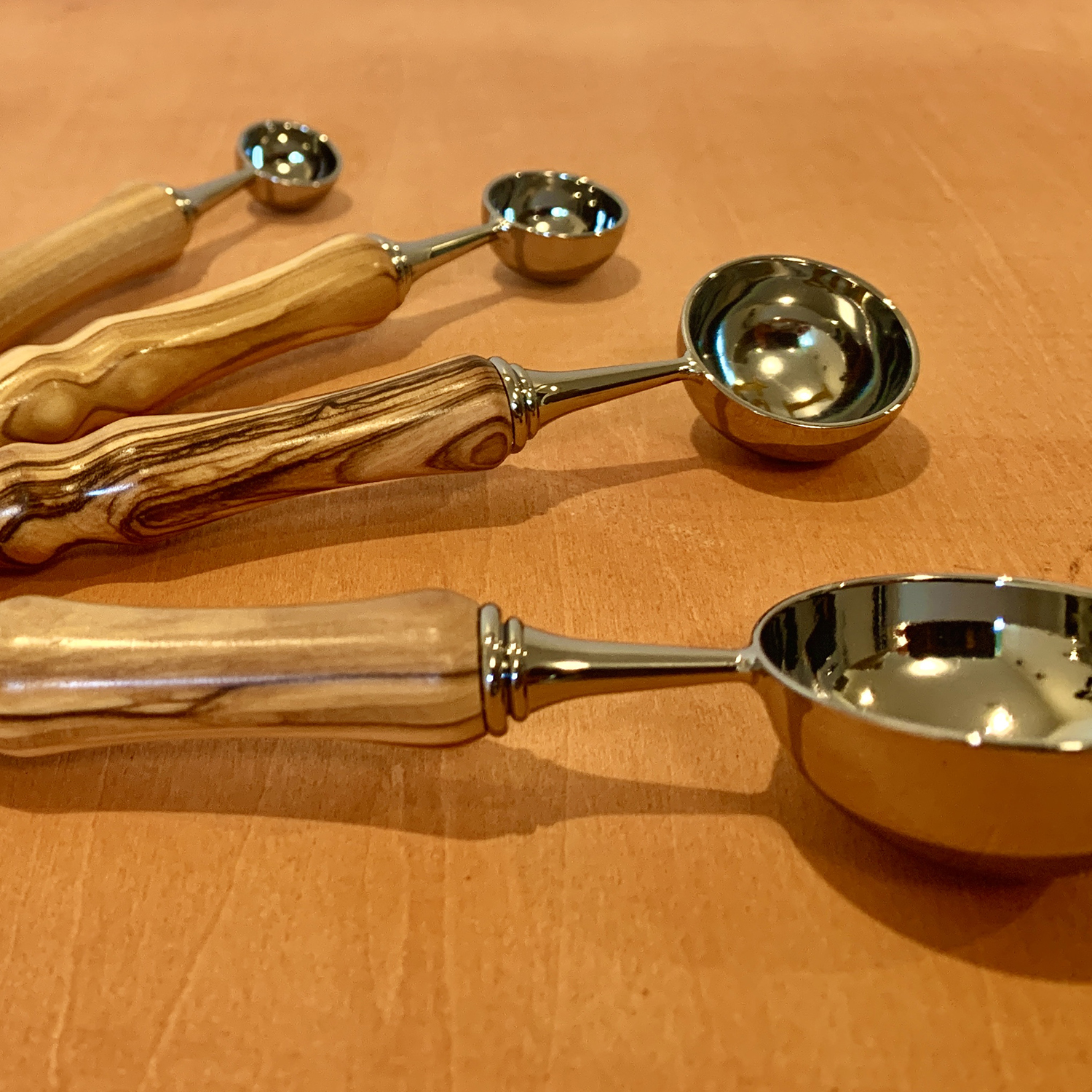 Custom Measuring Spoon Set Olive Wood Creation Speaks