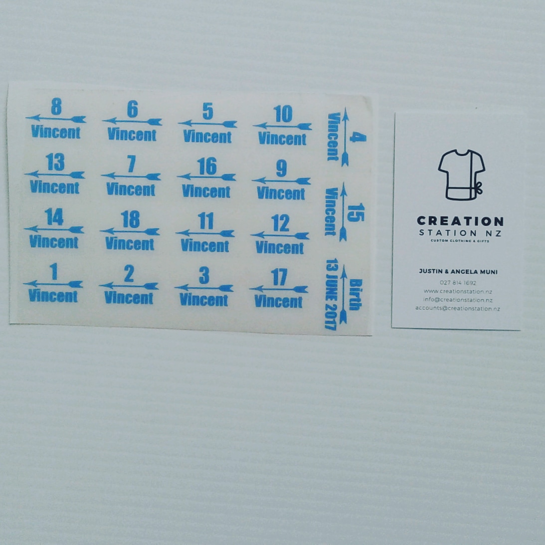 Height chart decals Creation Station NZ